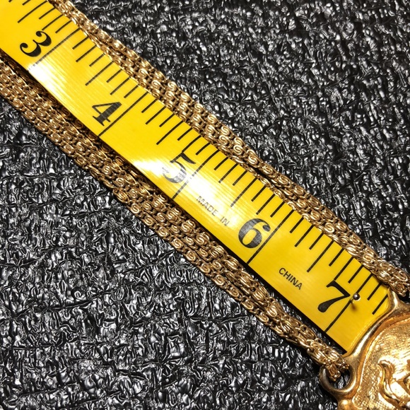 Art Nouveau Gold Tone Necklace With Black Accent Bead - Picture 9 of 12